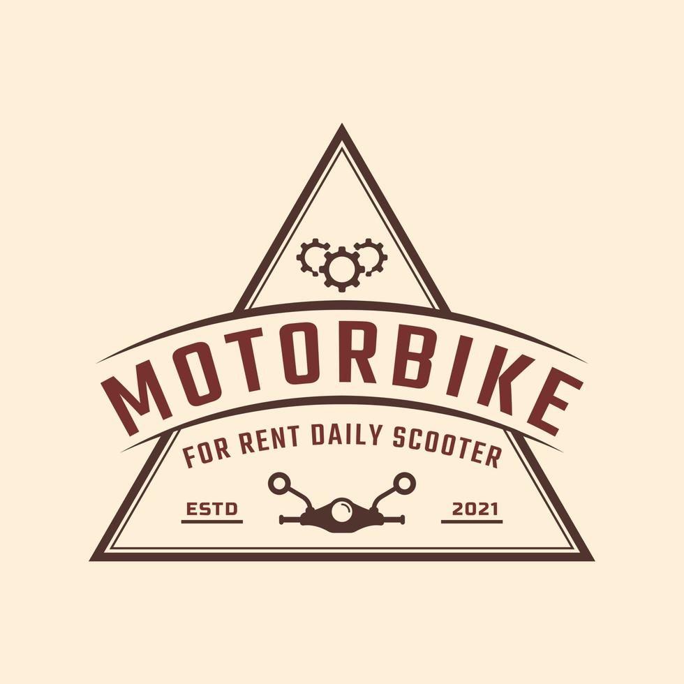 classico vintage retrò etichetta distintivo emblema moto e scooter noleggio logo design ispirazione vettore