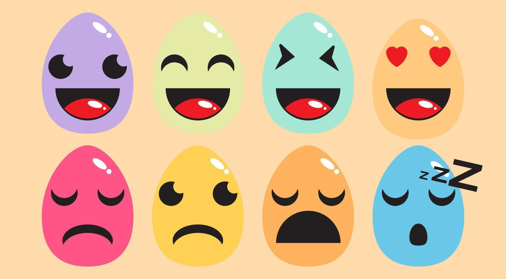 emoji di buon uovo di pasqua vettore