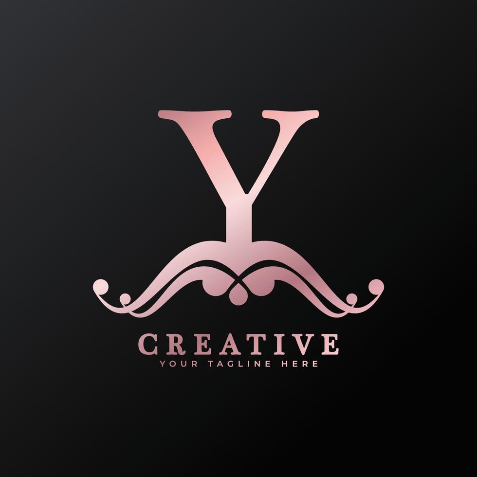 lettera y iniziale del logo di lusso per ristorante, royalty, boutique, bar, hotel, araldico, gioielli, moda e altre illustrazioni vettoriali