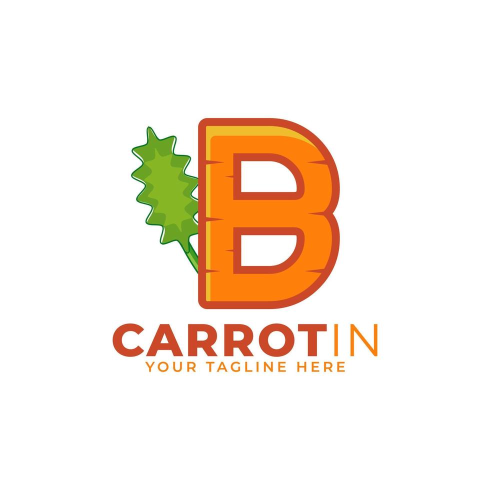 lettera iniziale b vettore di progettazione del logo della carota. progettato per la progettazione di siti Web, logo, app, interfaccia utente