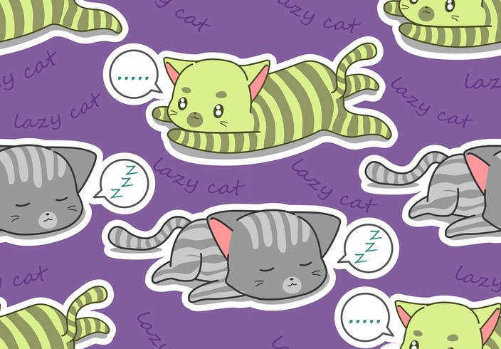 Seamless pattern 2 gatti pigri. vettore