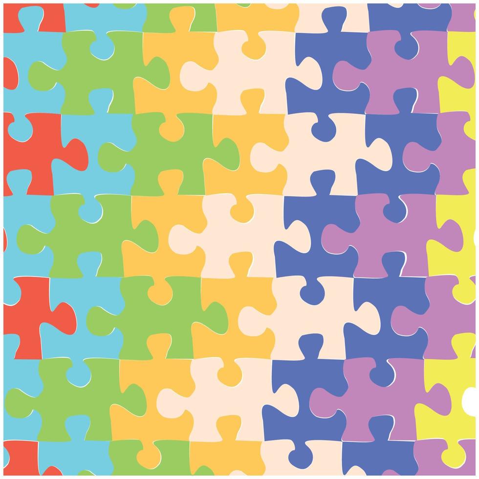 giornata mondiale di sensibilizzazione sull'autismo. 2 aprile. puzzle colorati. struttura dell'illustrazione medica di vettore. simbolo di autismo. stile piatto. vettore