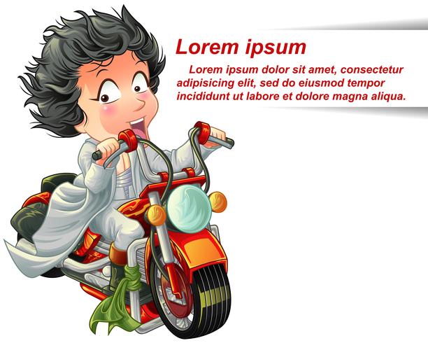 Personaggio Rider in stile cartoon. vettore