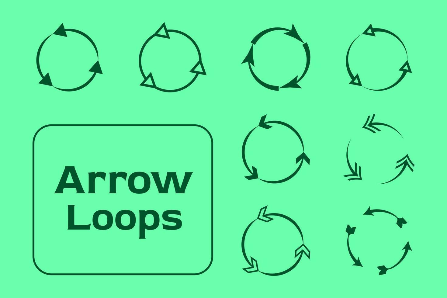 i cicli di freccia riciclano il design del cerchio in stile per salvare il mondo verde. vettore