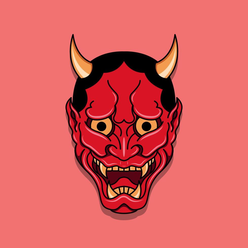 oni maschera del diavolo giapponese, illustrazione vettoriale eps.10