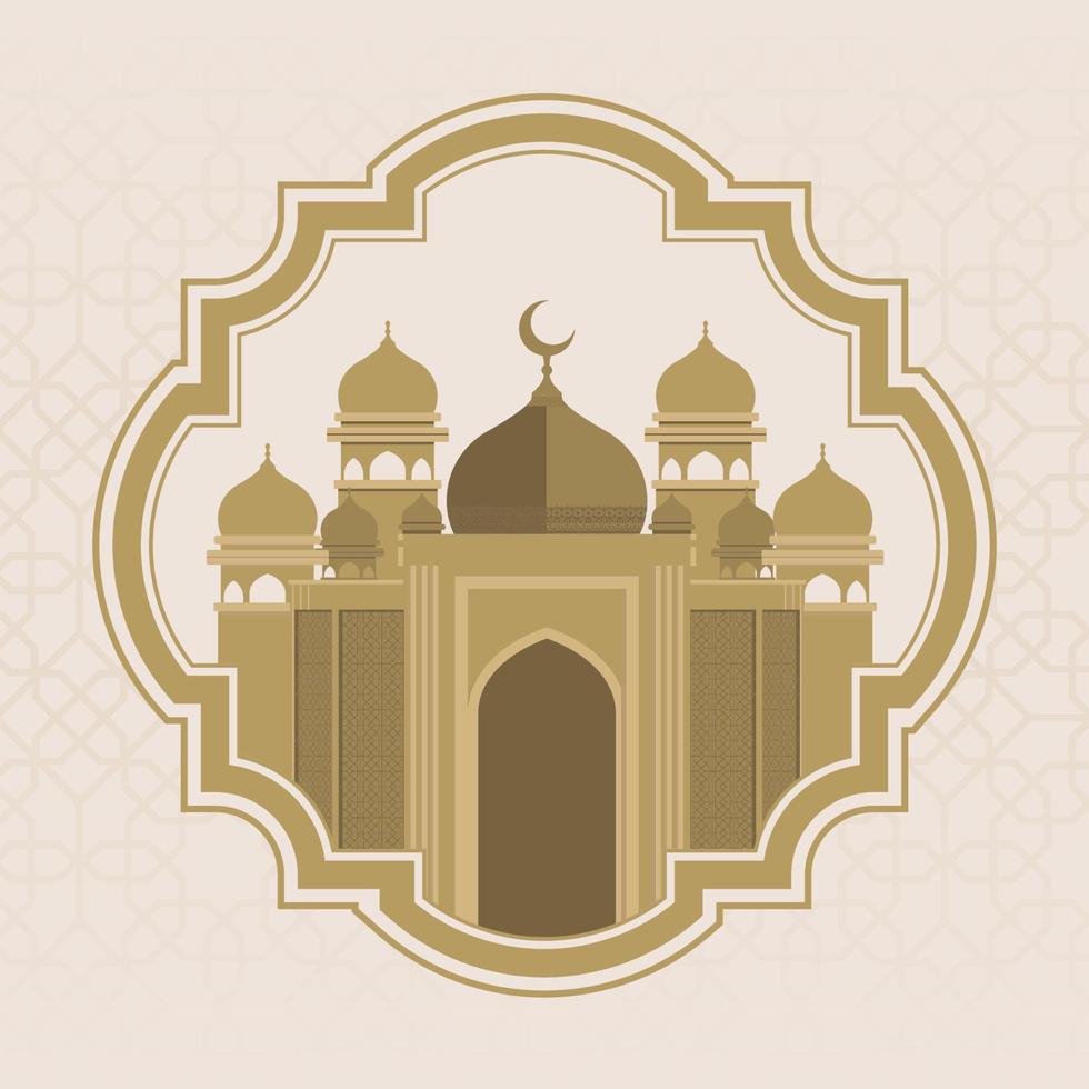 contenuto del feed post ramadan kareem. discorso a contenuto quadrato. illustrazioni, cornici, moschee, ornamenti. vettore