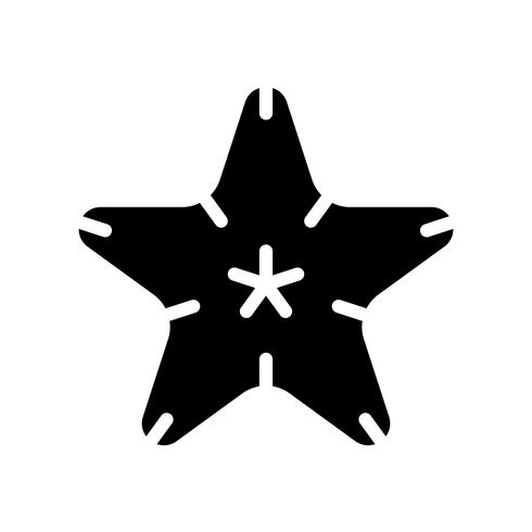 Vettore di stelle marine, icona di stile solido relativo tropicale