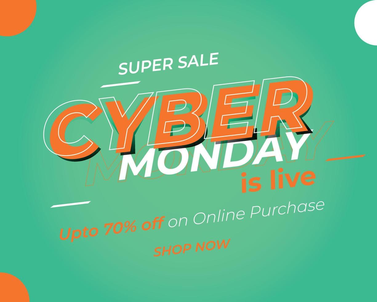 cyber monday design creativo e offerta in vendita. vettore