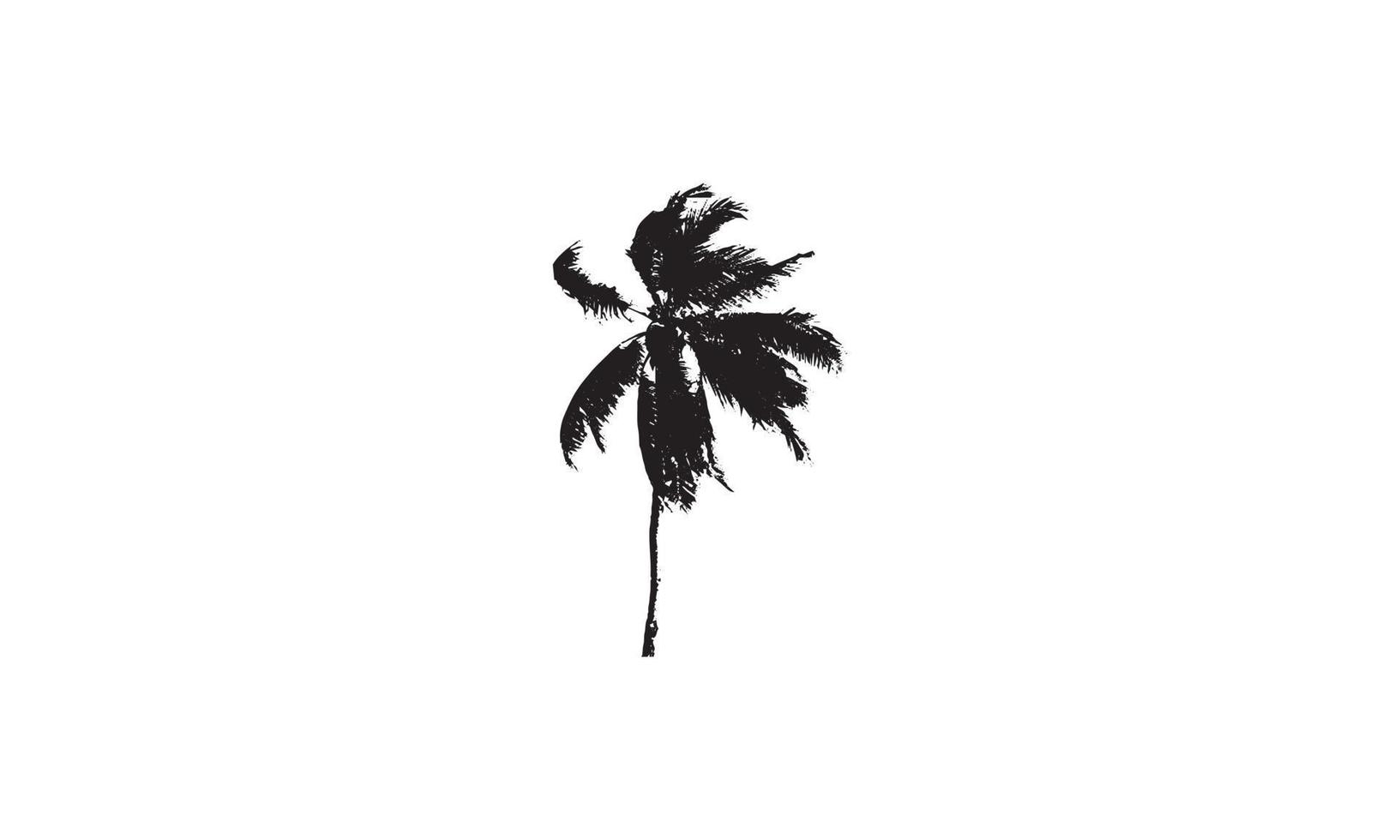 design del logo dell'illustrazione vettoriale della palma in bianco e nero