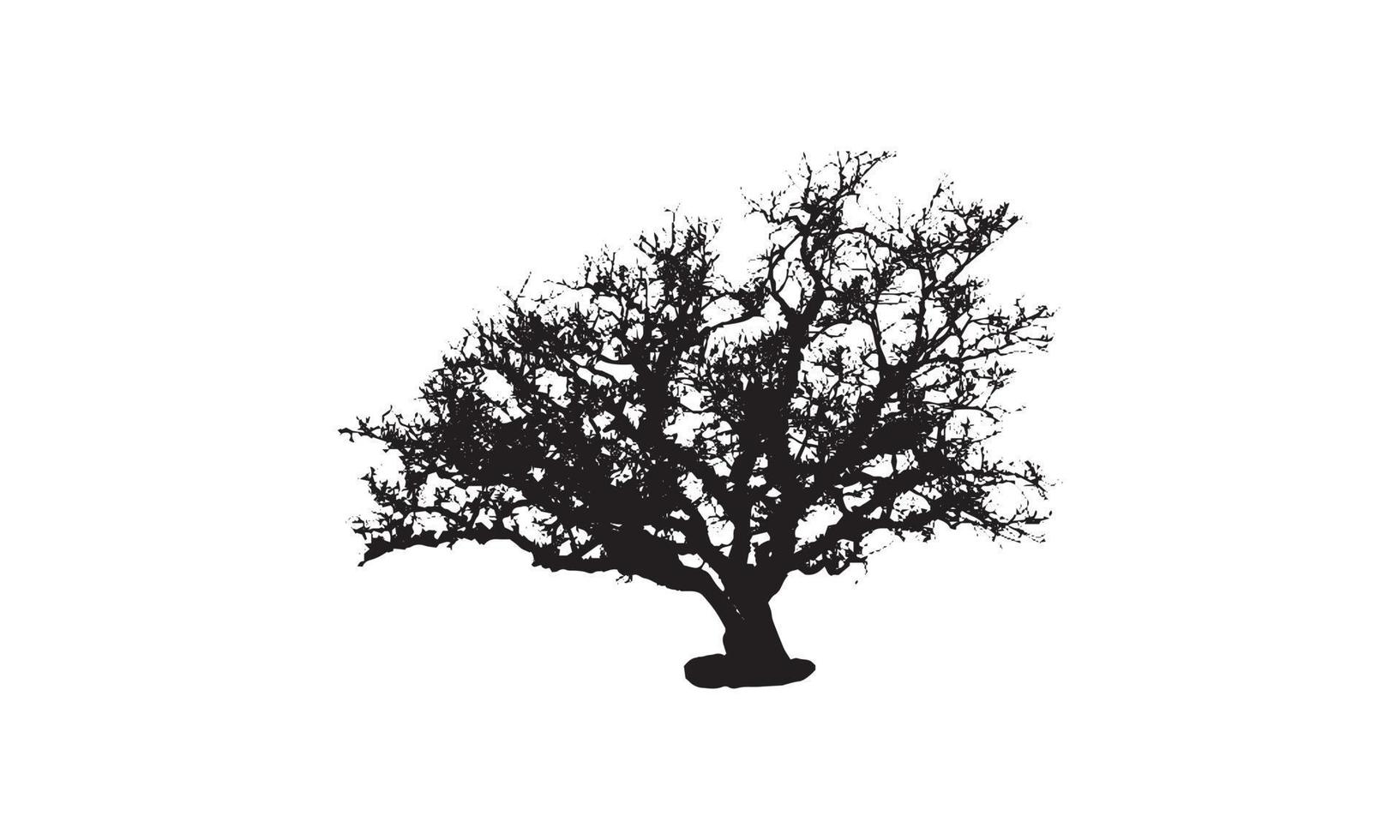logo design di illustrazione vettoriale albero in bianco e nero