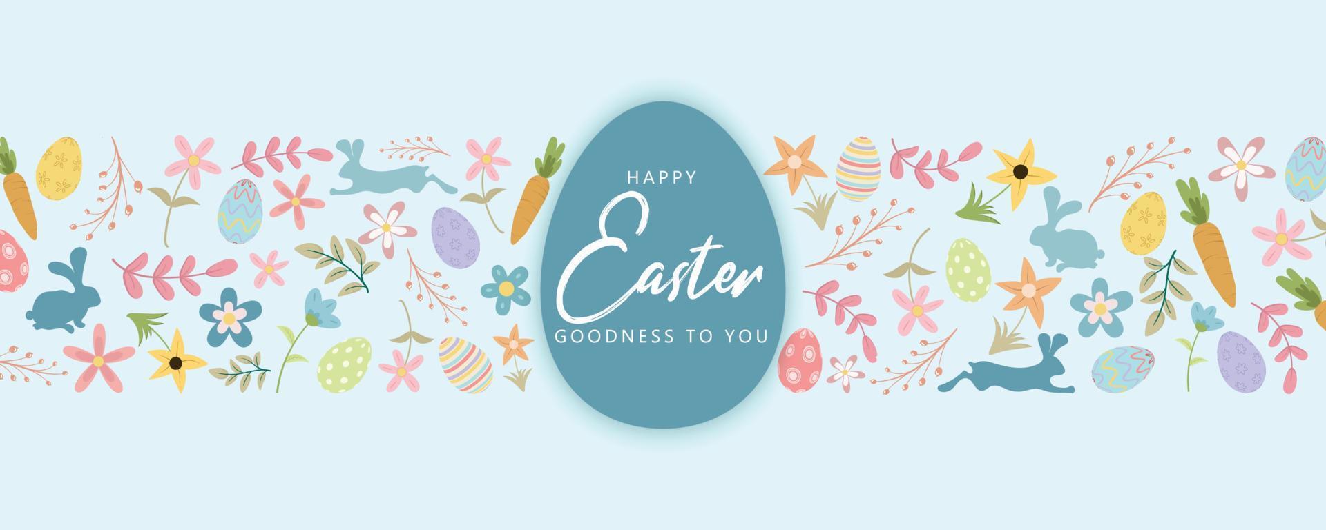 banner di buona pasqua in design piatto vettore