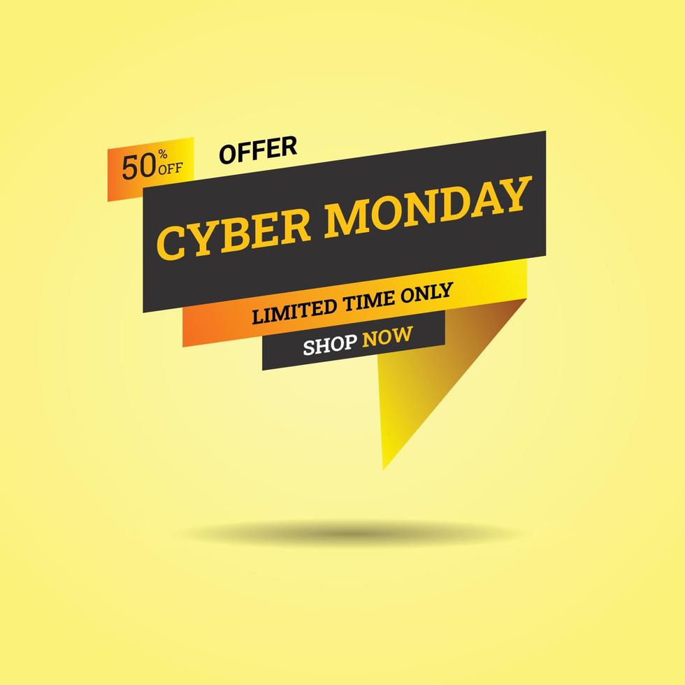 cyber monday design creativo e offerta in vendita. vettore