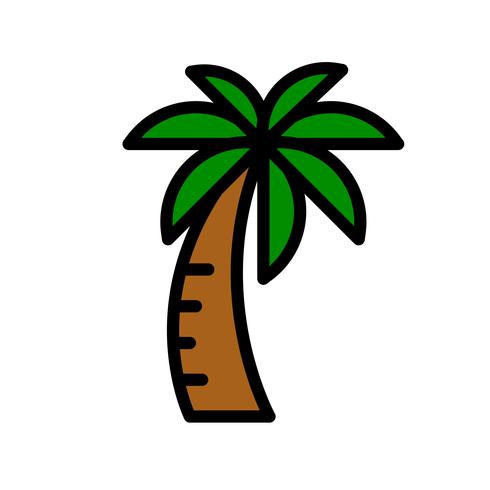 Vettore della palma, icona di stile riempita relativa tropicale