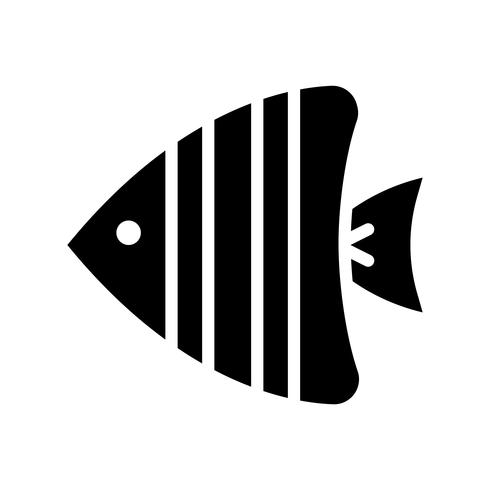 Vettore di pesce di mare, icona di stile solido correlato tropicale