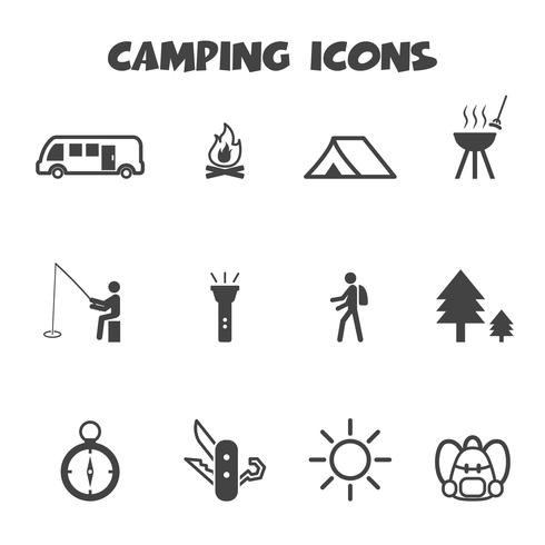 simbolo di icone campeggio vettore