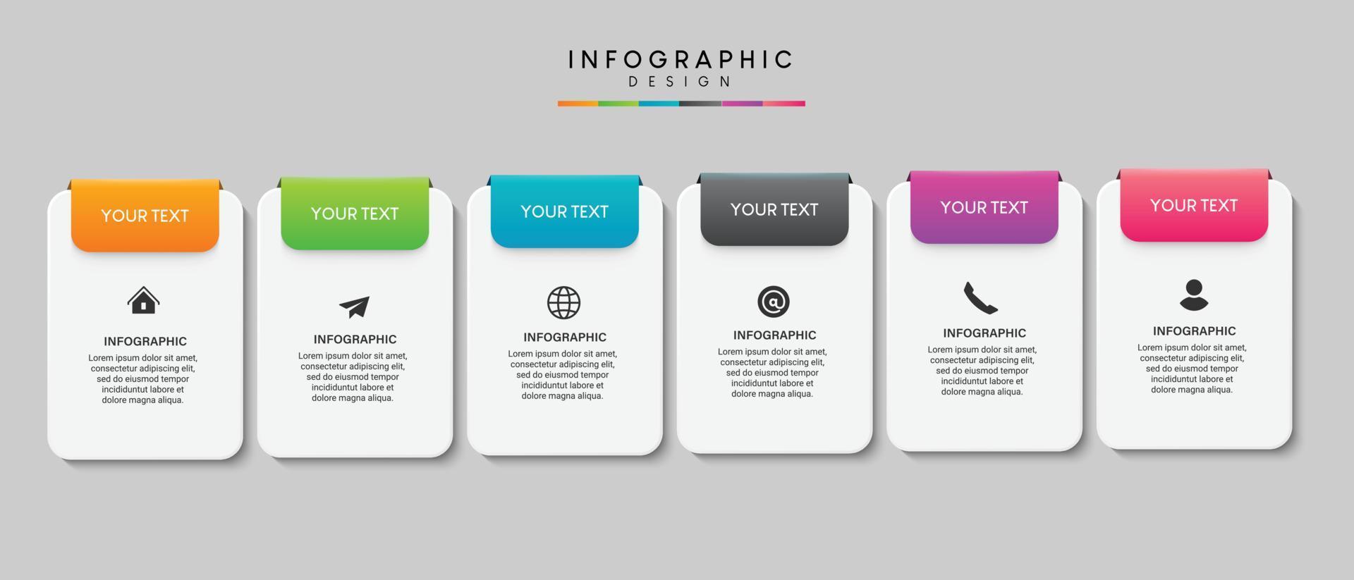 passi business data visualizzazione timeline processo modello infografica design con icone vettore