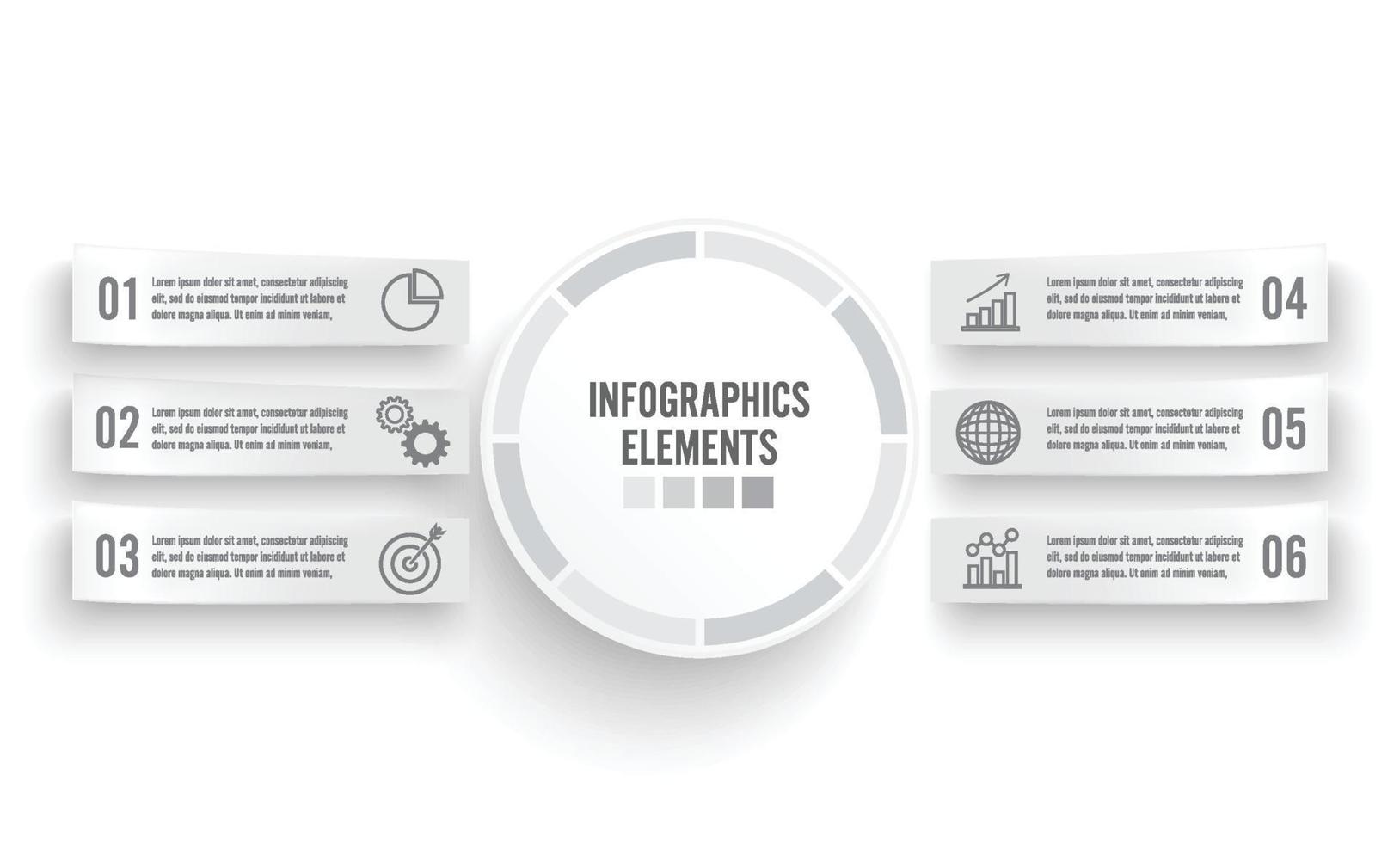modello di infografica vettoriale con etichetta di carta 3d, cerchi integrati. concetto di business con opzioni. per contenuto, diagramma, diagramma di flusso, passaggi, parti, infografica timeline, grafico.