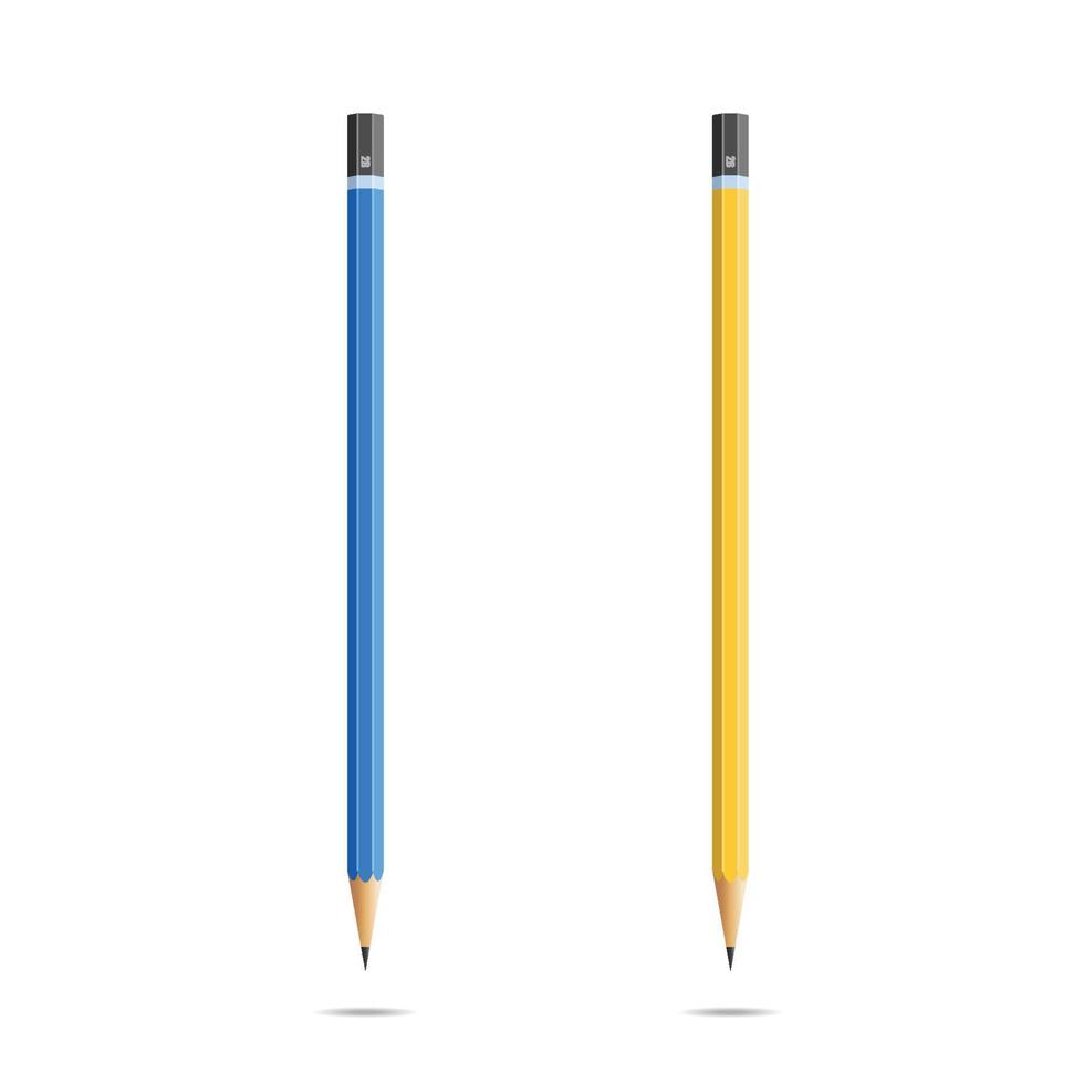 disegno realistico delle matite classiche di vettore. vettore