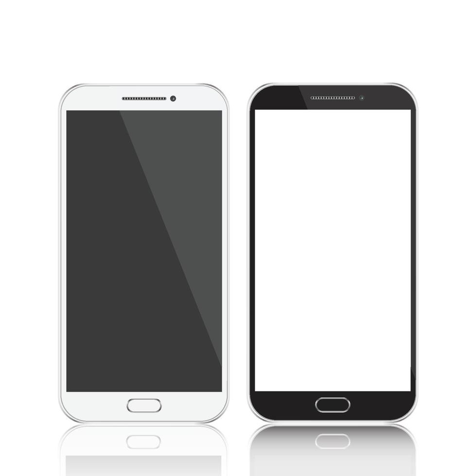 smartphone in bianco e nero. smartphone isolato. illustrazione vettoriale