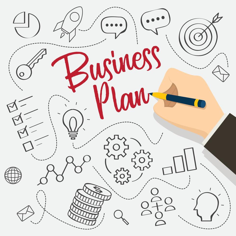 modello di progettazione del concetto di business plan. illustrazione vettoriale