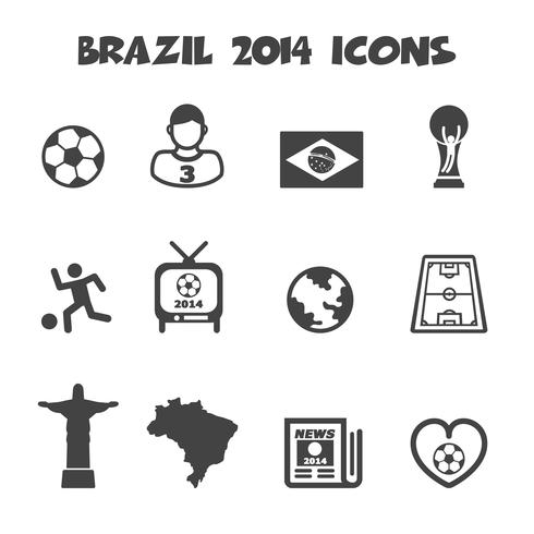 icone del Brasile 2014 vettore