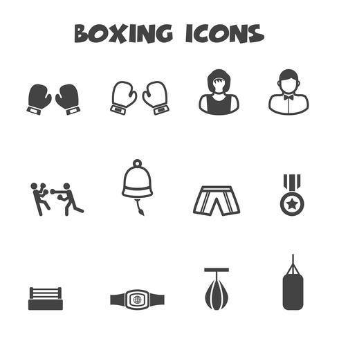 simbolo di icone di boxe vettore