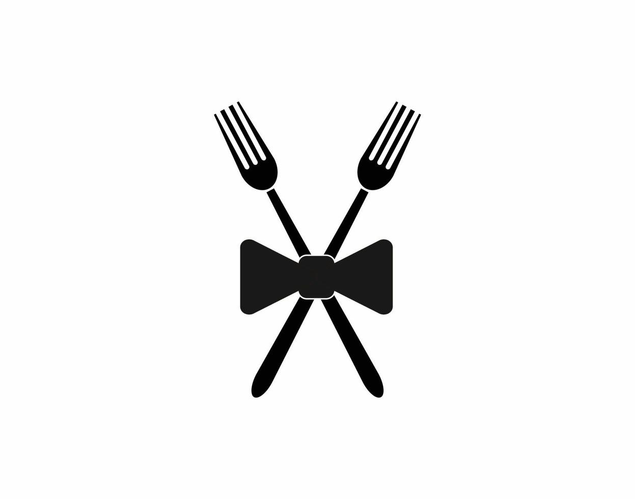 forcella nastro smoking logo design hipster retrò per ristorante vettore