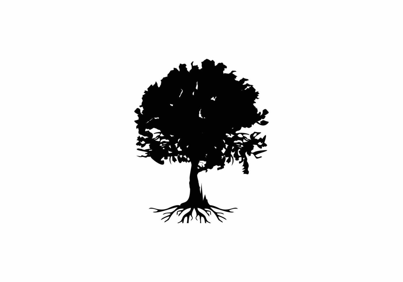 illustrazioni di design del logo dell'albero di quercia vettore