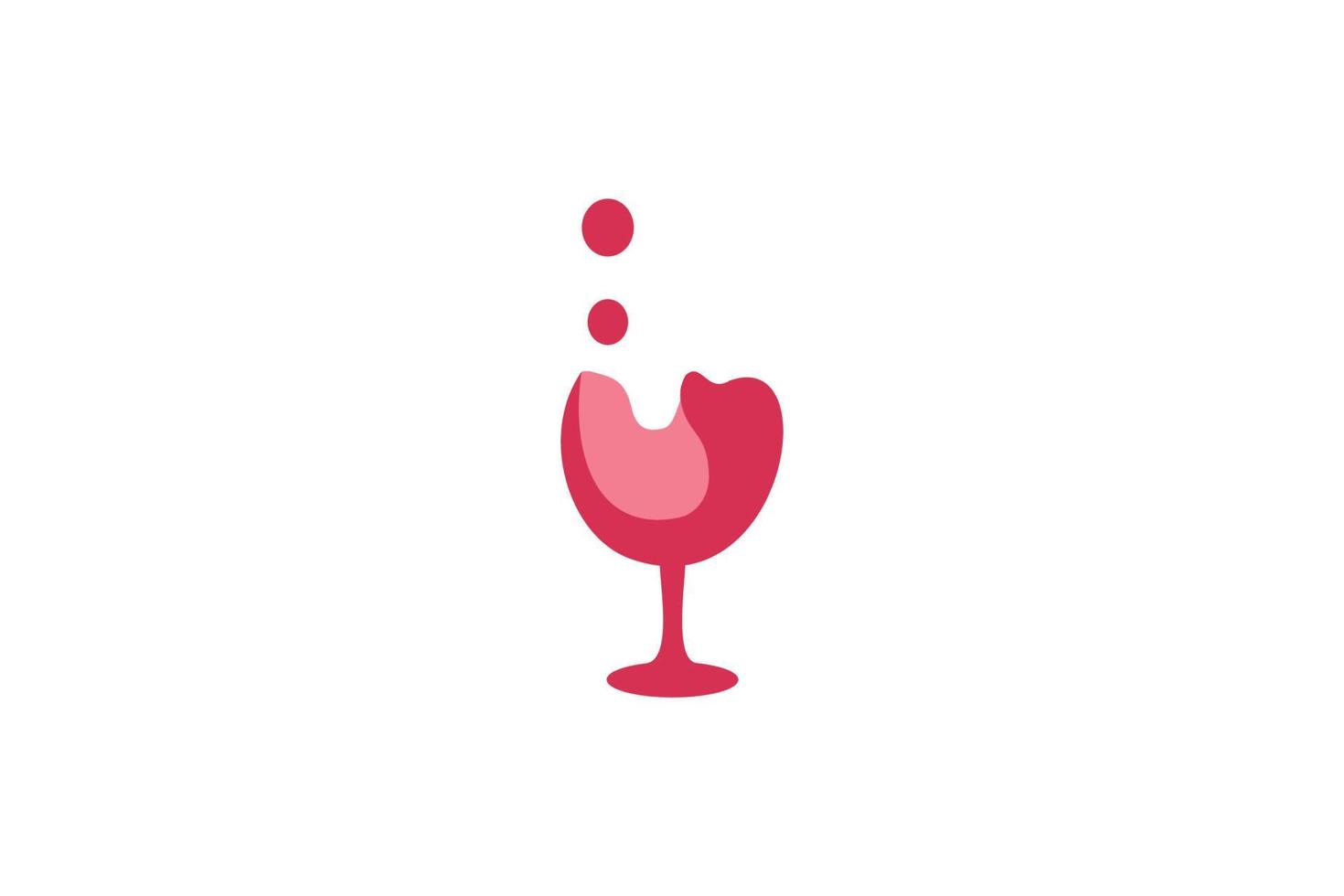 modello vettoriale di design del logo della spruzzata del bicchiere di vino. icona del concetto di logotipo di bevanda alcolica liquida