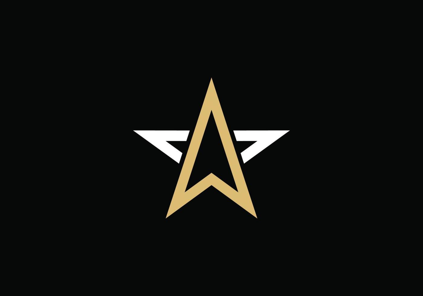stella con mappa dorata o lettera a logo design ispirazione vettore