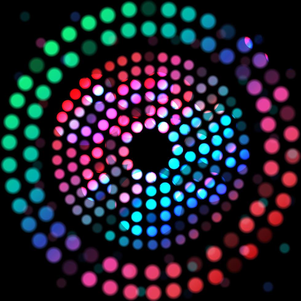 cerchio di colore su sfondo nero vettore