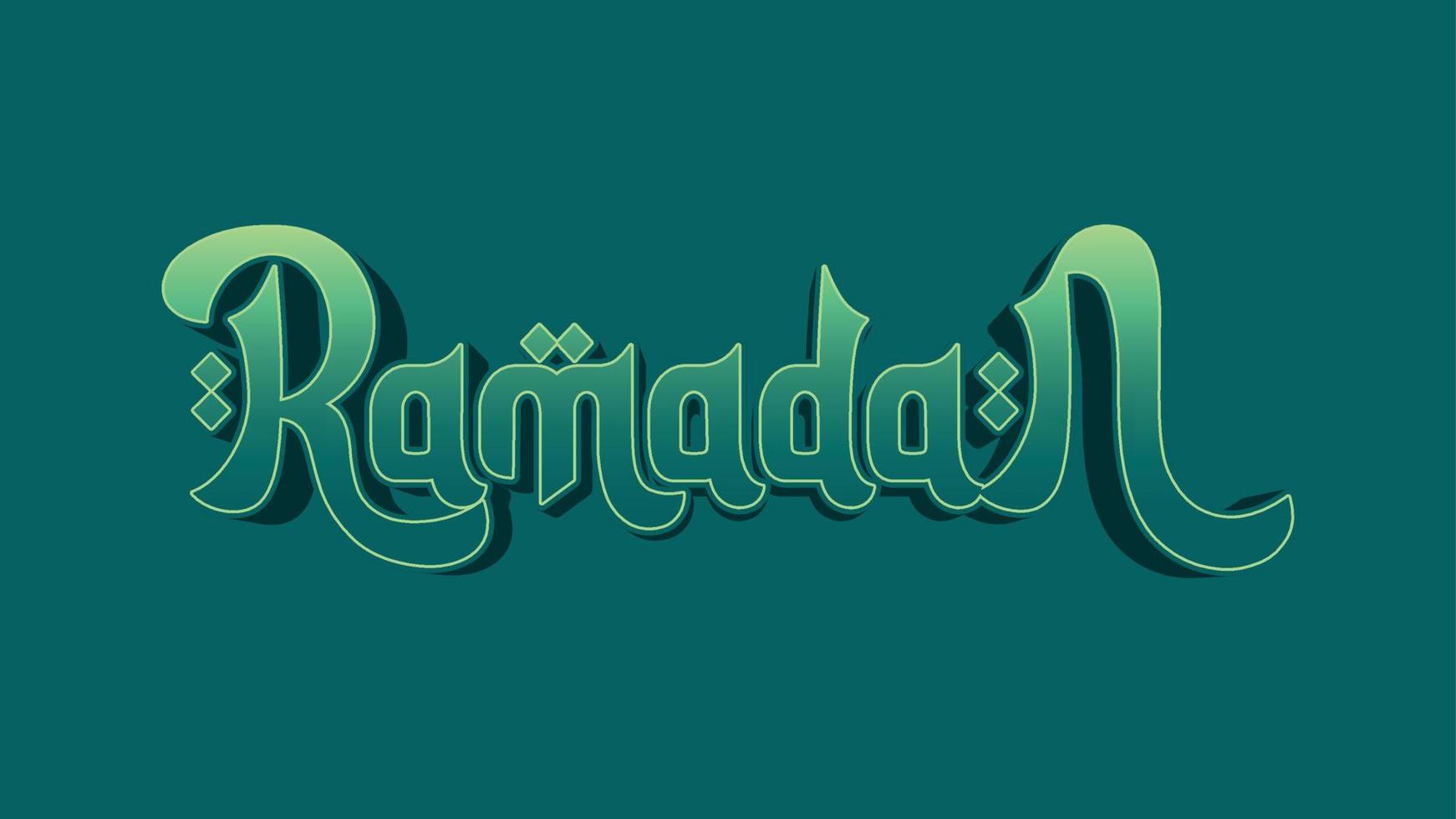 sfondo verde dell'iscrizione del ramadan vettore