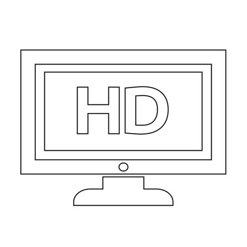 Illustrazione di progettazione dell&#39;icona di HD tv vettore