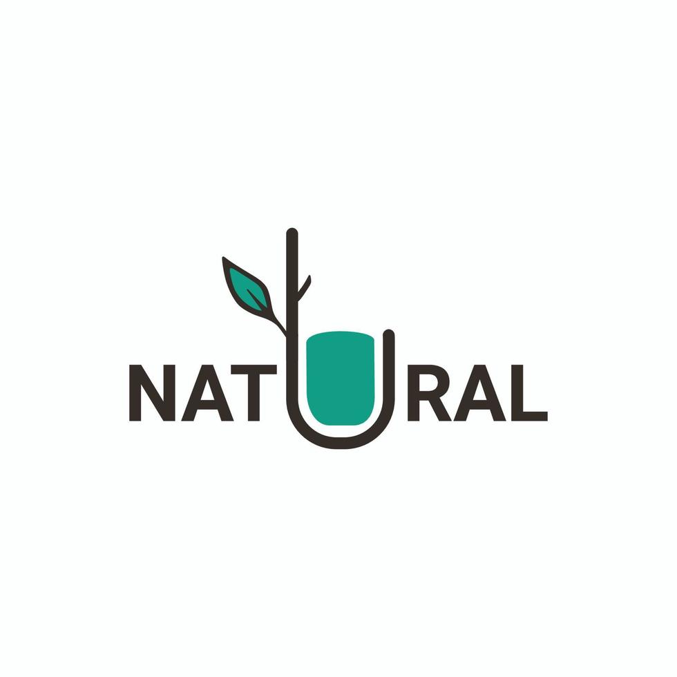 logo della bevanda naturale dalle piante vettore
