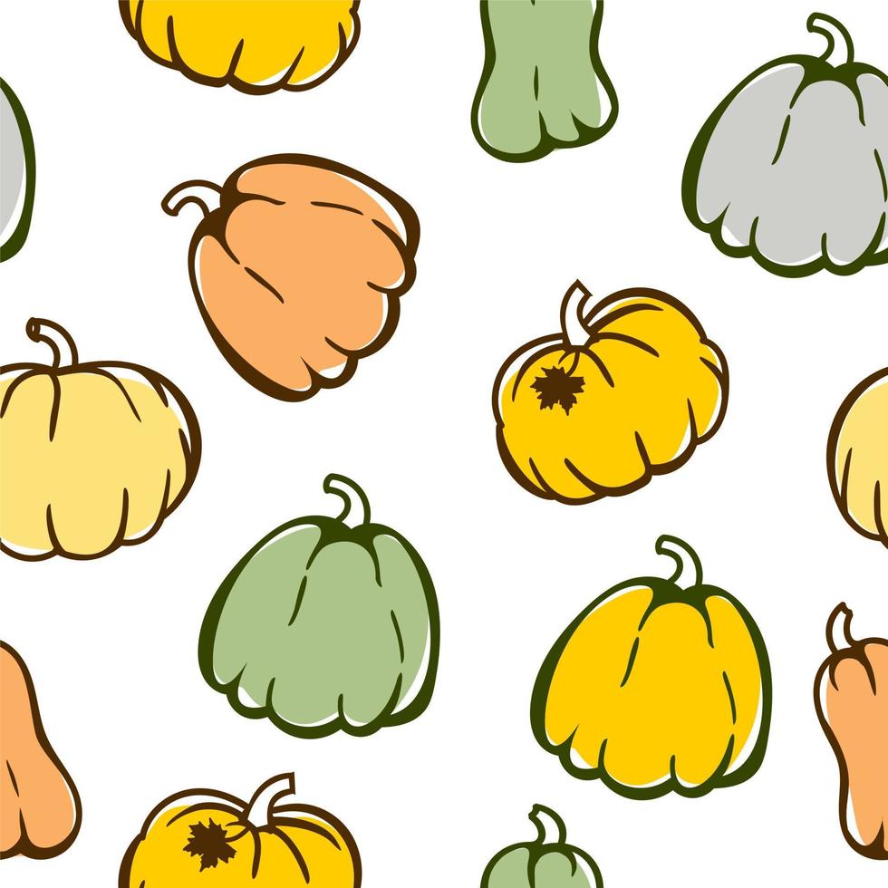 modello di zucca su sfondo bianco. Halloween. illustrazione vettoriale in uno stile piatto.