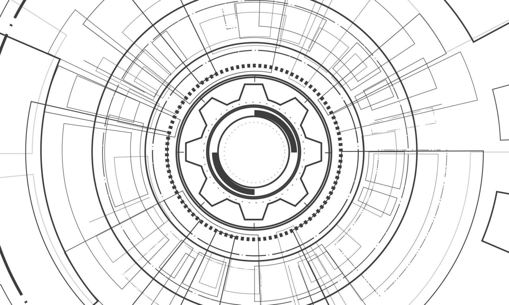 tecnologia digitale e ingegneria, concetto di telecomunicazioni digitali, hi-tech, sfondo tecnologico futuristico, illustrazione vettoriale. vettore