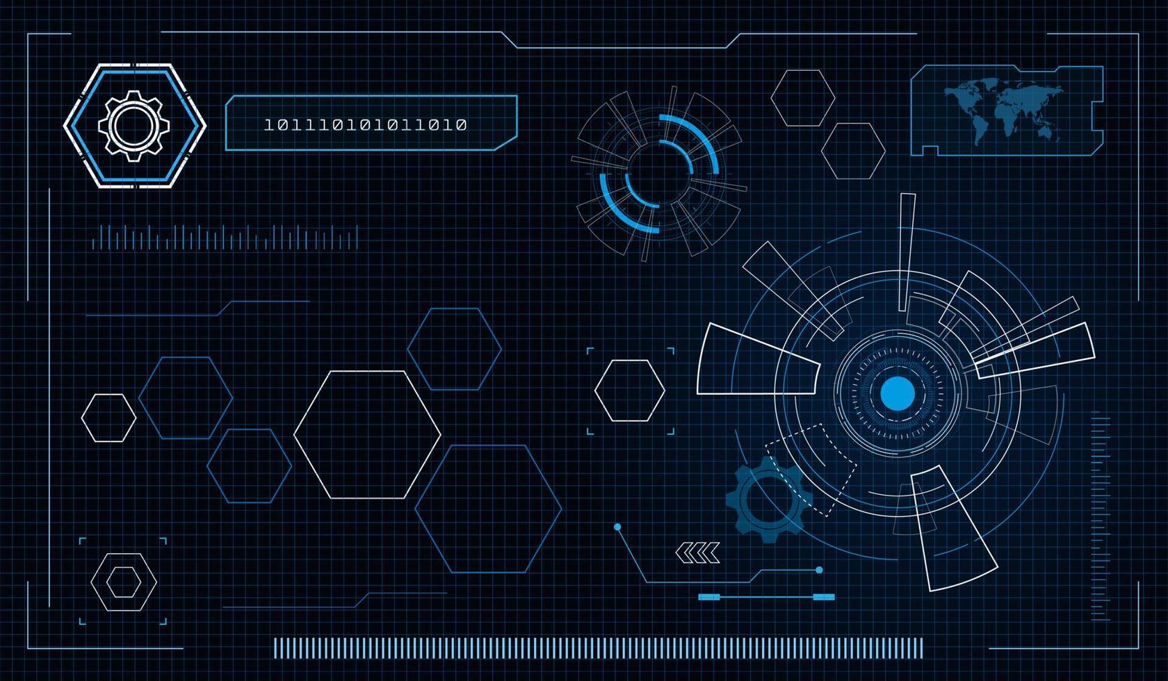 fantascienza interfaccia utente futuristica, hud, tecnologia sfondo astratto, illustrazione vettoriale. vettore