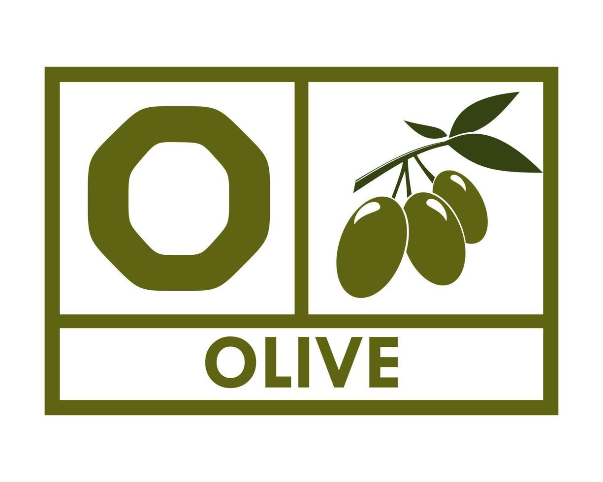 illustrazione del modello di logo design oliva vettore