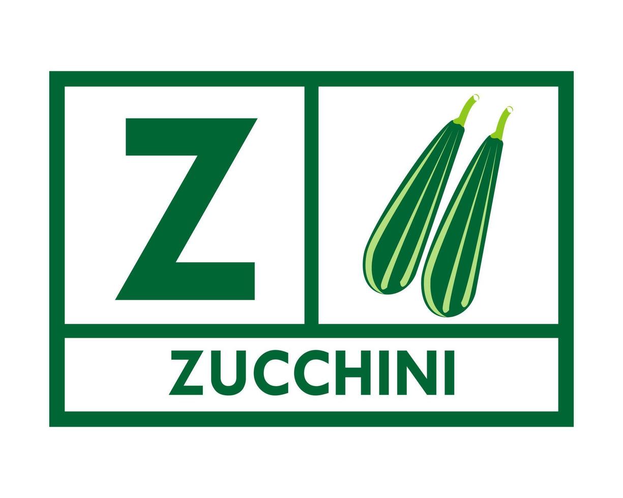 illustrazione del modello di logo di zucchine. adatto per agricoltura, bambini in età scolare ecc vettore