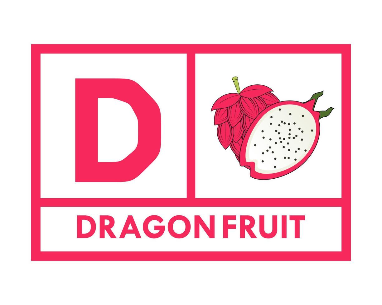 illustrazione del modello di logo della frutta del drago vettore