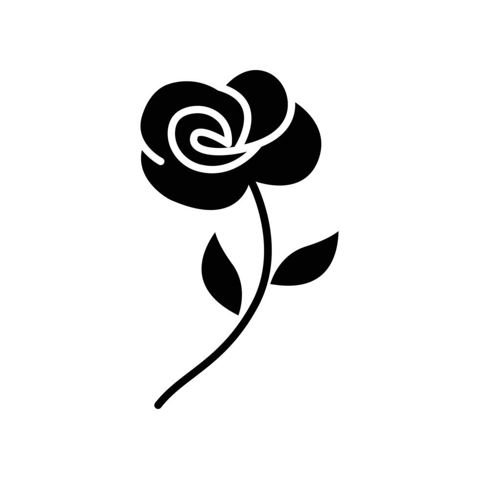 icona di rose. stile glifo. silhouette. adatto per l'icona del fiore. design semplice modificabile. vettore del modello di progettazione