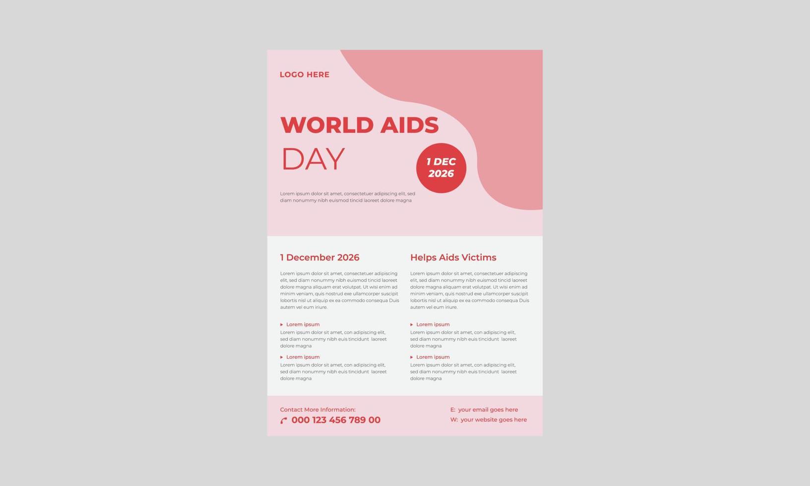 modello di progettazione di poster o volantini per la giornata mondiale contro l'aids o virus hiv, modello di progettazione di poster o volantini per la giornata mondiale contro l'aids o virus hiv. vettore