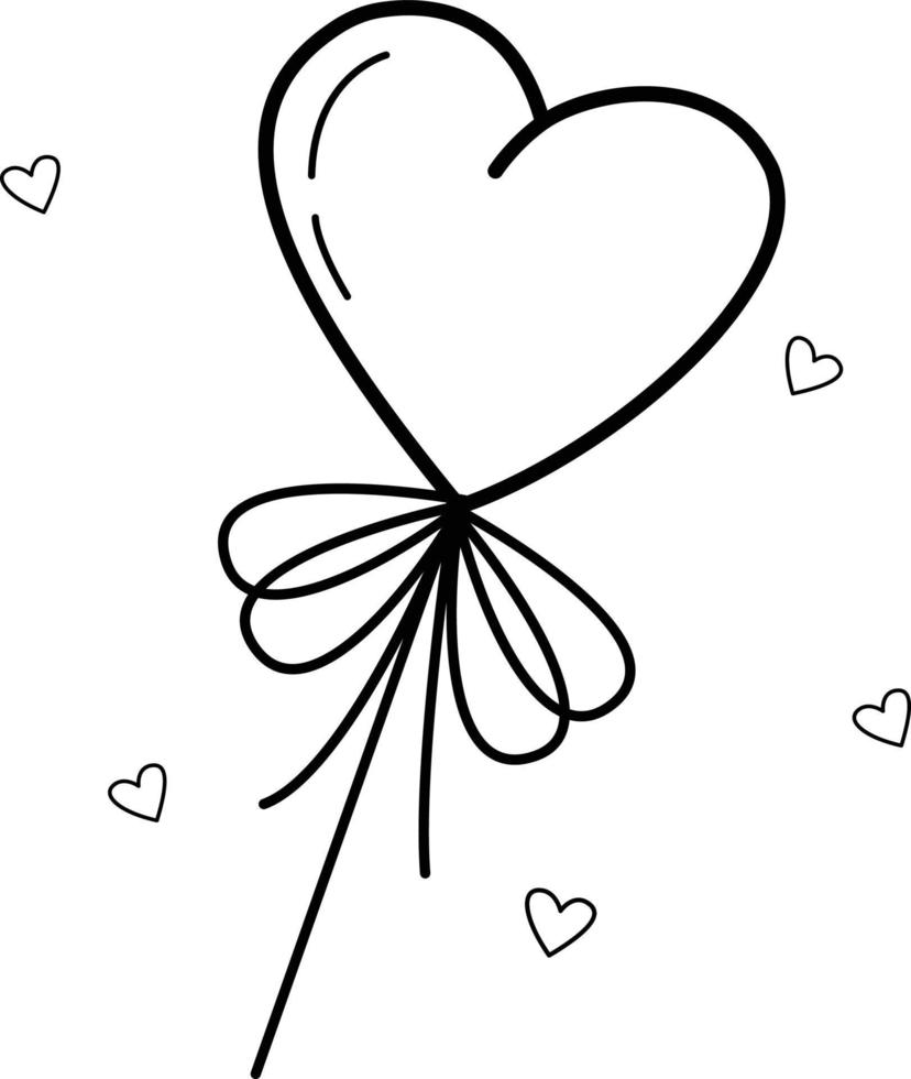 immagine vettoriale di un lecca-lecca a forma di cuore. caramella dolce. oggi è San Valentino. una dichiarazione d'amore per l'interfaccia e il sito Web o l'applicazione mobile. evidenziato su sfondo bianco. icona
