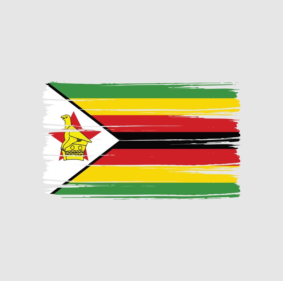 pennellate di bandiera dello zimbabwe. bandiera nazionale vettore