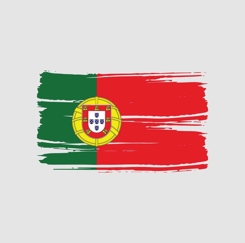 pennello bandiera portogallo. bandiera nazionale vettore