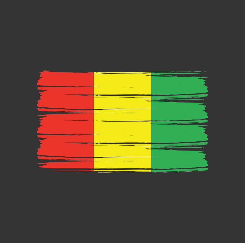 pennellate di bandiera della Guinea. bandiera nazionale vettore