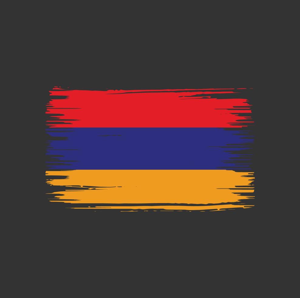 design del pennello bandiera armena. bandiera nazionale vettore