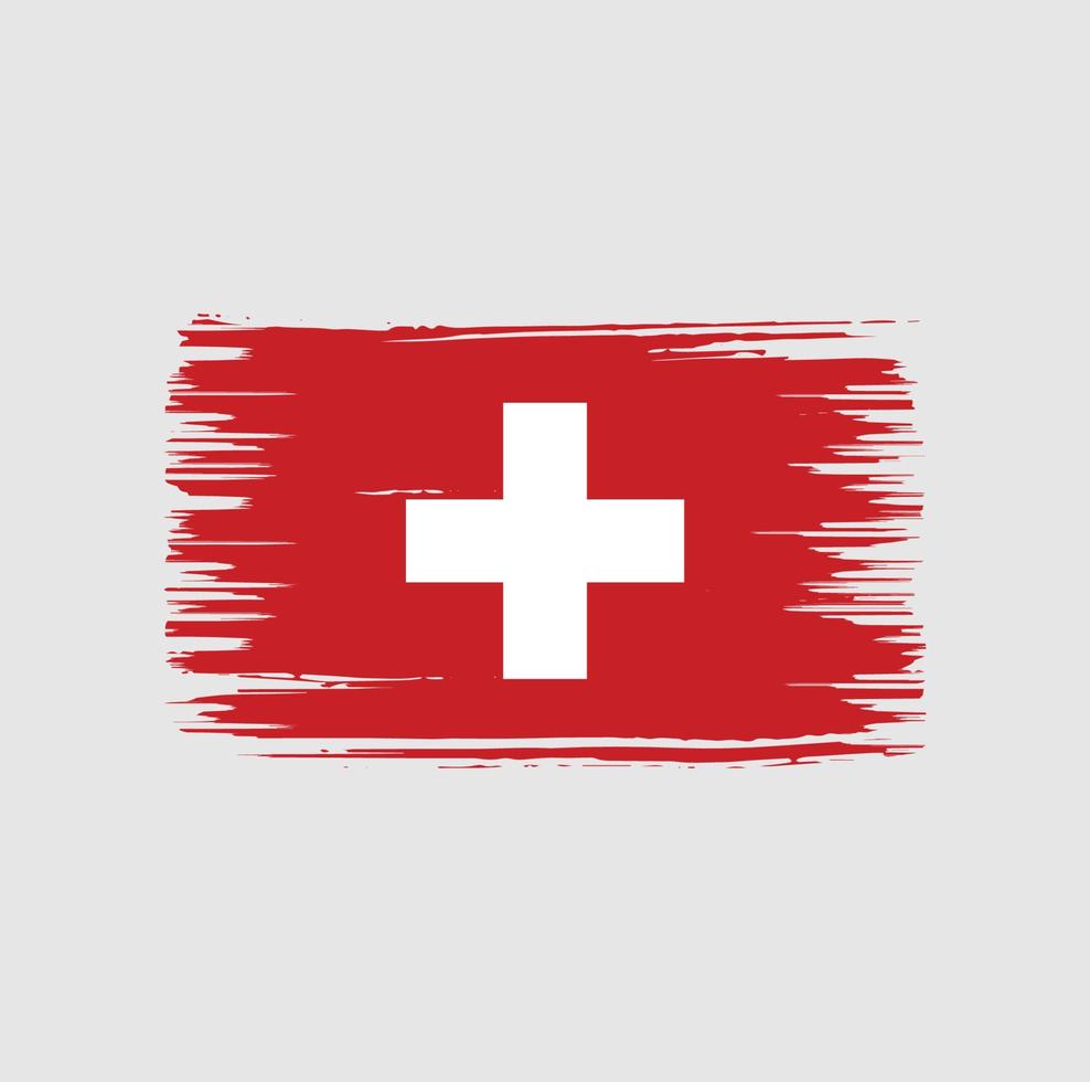 disegno della spazzola della bandiera della svizzera. bandiera nazionale vettore