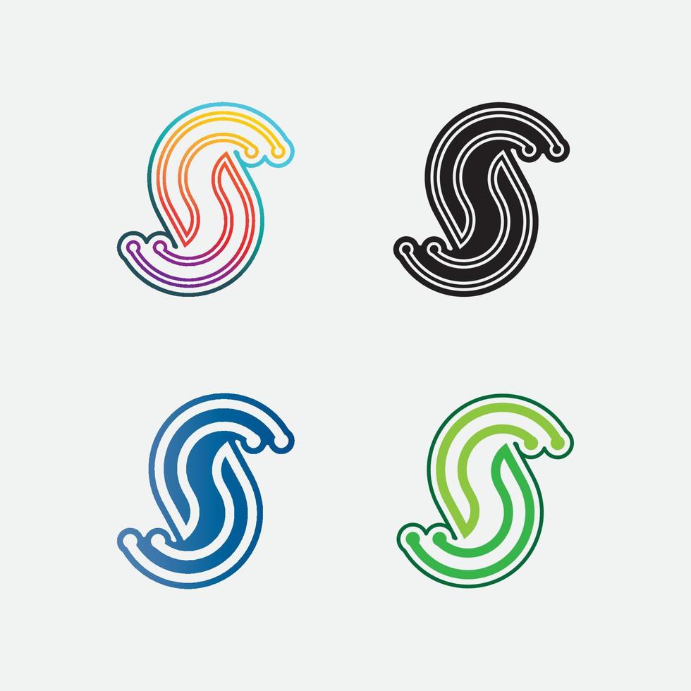 s font e lettera design grafica aziendale logo della lettera aziendale vettore
