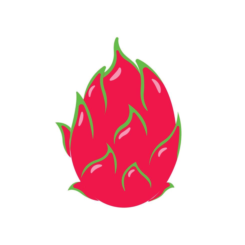 illustrazione piatta della frutta del drago. elemento di design icona pulita su sfondo bianco isolato vettore